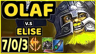 NIGHTBLUE3 (OLAF) vs ELISE - 7/0/3 KDA JUNGLE GAMEPLAY - NA Ranked MASTER