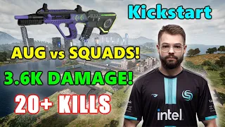 SONIQS Kickstart - 20+ KILLS(3.6K DAMAGE) - AUG vs SQUADS! - PUBG