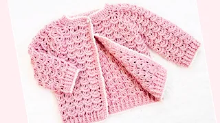 Crochet cardigan sweater or Jacket, for girls EASY CROCHET PATTERN various sizes crochet for baby