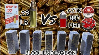 Esto no me lo esperaba ‼️.22 LR interceptor vs Diabolo AZTK red fire en barras de jabón ⚠️