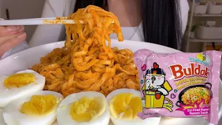 ASMR CREAMY SAMYANG CARBONARA NOODLES MUKBANG | NO TALKING