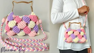 Macrame Bag Tutorial - Sling Bag |  Macrame Shell Tote Bag