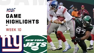Giants vs. Jets Week 10 Highlights | NFL 2019