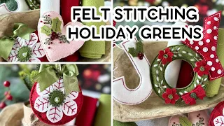 FLOSSTUBE EXTRA: Felt Stitching Holiday Greens Collection (Poshta Design)