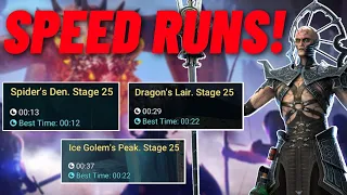 THE BEST Dungeon Champ! Spider, Ice Golem & Dragon SPEED Runs! • RAID Shadow Legends