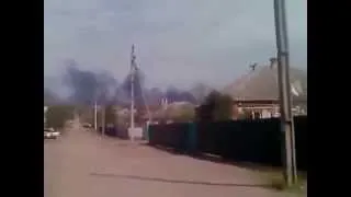 Срочно Украина Славянск горит блок пост атакованый хунтой 24 04 2014