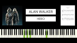 Alan Walker & Sasha Alex Sloan - Hero (BEST PIANO TUTORIAL & COVER)