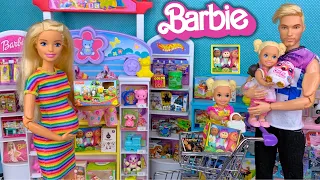 Barbie & Ken Doll Family Baby and Toy Store Shopping