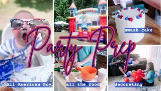 ALL AMERICAN BOY 1ST BIRTHDAY PARTY PREP | 4 Easy Cookout Recipes DIY Party Decor + Balloon Garland