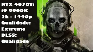 Nvidia RTX 4070ti - i9 9900K - 1440p - COD MWII - Qualidade Extremo - DLSS  Qualidade