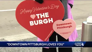 Downtown Pittsburgh shows love on Valentine's Day