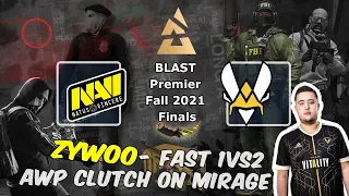 ZywOo - fast 1vs2 AWP clutch on Mirage, NAVI vs Vitality, BLAST Premier Fall Final 2021
