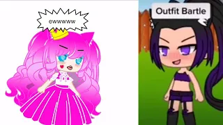 Spoiled brat Vs Idiot gacha heat idiot noob Outfit battle | GACHA CLUB!