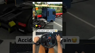 Accident with a train in euro truck simulator 2 😂 #shorts