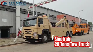 Khaki Color Military Use HOWO 371HP 20 Tons Recovery Tow Truck