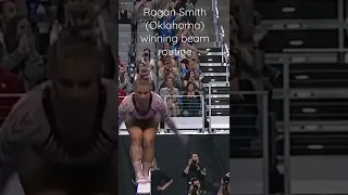 Ragan Smith winning beam routine at the NCAA Championships! Oklahoma won the whole season this year!