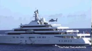 Helicopter  lands on world´s largest yatch