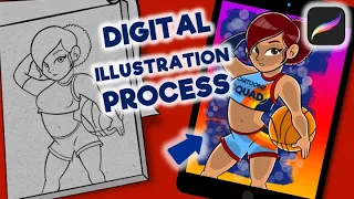 My Digital Illustration Process: From Sketch to Full Digital Illustration | Cadillac Cartoonz