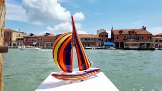 Sail Boat -  Cannes - Original Murano Glass handmade in Venice Italy