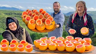 FAR FROM CIVILIZATION | Fried Chicken Inside Grapefruit | Life In Caucasian Village