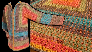 Crochet 2 HEXAGON Cardigan + BLOCK STITCH very pretty Groot Yarn