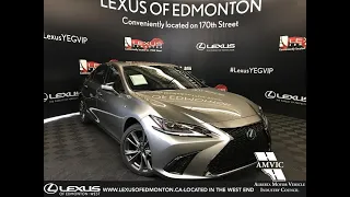 Silver 2019 Lexus ES 350 F Sport Series 2 Walk Around Review - Edmonton, AB