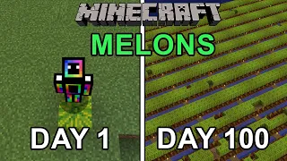 I Farmed Melons for 100 Days in Minecraft