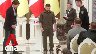 Ukraine’s mine sniffing dog awarded medal by President Volodymyr Zelenskyy