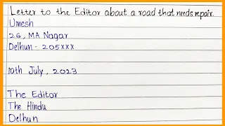 Letter to the Editor about a Road that Needs Repair || @EssentialEssayWriting || Letter Writing