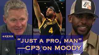 CHRIS PAUL: Moody “stays ready...one of my favorite teammates in my whole career”; KERR on Klay knee