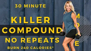30 Minute KILLER Compound Workout | NO REPEATS | Women Over 40 Workouts