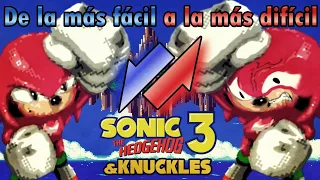 Zonas de Sonic The Hedgehog 3 & Knuckles - De la más fácil a la más difícil
