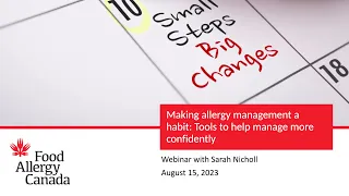 Webinar: Making allergy management a habit: Tools to help manage more confidently