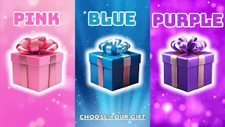 Choose Your Gift🎁|3 gift box challenge Pink💗Blue 💙 Purple 💜#giftboxchallenge  #pinkvsblue