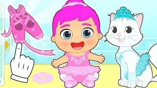 BABY LILY and KIRA dress up to do Ballet 🎵🩰 Cartoons for kids