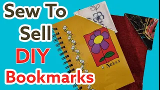 DIY 5 min Corner Bookmarks Sew to Sell for craft stands One fabric piece only Beginners learn to sew