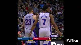 Blake Griffin gets a technical foul for throwing ball off Dennis Schroder's head