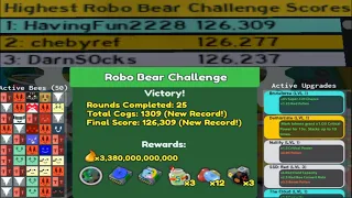 World Record 126309 Score Robo Bear Challenge (1309 Cogs) | Bee Swarm Simulator