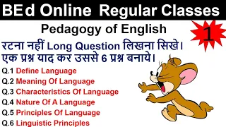 Language Meaning Principles nature characteristic BEd 1st year English Pedagogy daily Classes hindi