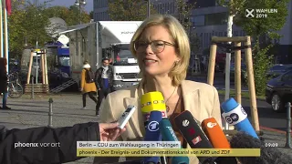 Julia Klöckner zu möglichen Koalitionen nach der Landtagswahl in Thüringen am 28.10.19