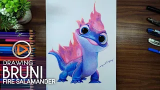 Drawing Frozen II- Bruni The Fire Salamander ( Disney Movie) | ArtBeat GC