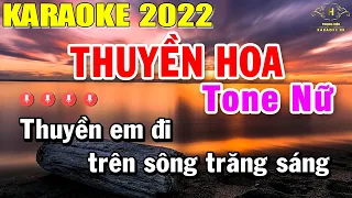 Thuyền Hoa Karaoke Tone Nữ Nhạc Sống | Beat Mới Dễ Hát Âm Thanh Chuẩn | Trọng Hiếu
