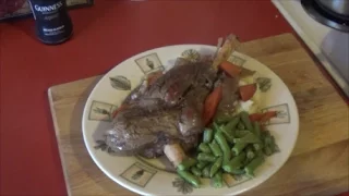 Beer Braised Lamb Shanks with Mash and Garlic Green Beans