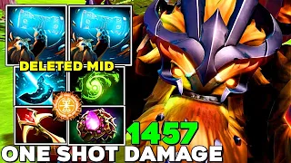 ONE SHOT DAMAGE 1457 on Earthshaker Mid - Delete Enemies Life - Dota 2 Pro Ranked Gameplay