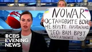 Russian state TV employee speaks out after protest