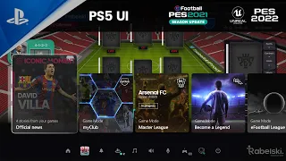 PS5 User Interface UI for eFootball PES 2021 PES 2022 concept | myClub & Master League menu