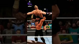Roman Reigns finishes Brock Lesnar on the table In WWE 2K22 #shorts #wwe #romanreigns #trending