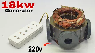 I turn copper coil and capacitor into220v 18000w generator #viralvideo