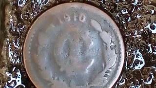 Increíble Moneda Centavo Monograma Año 1910 México MX