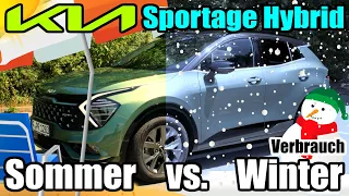 Sommer vs. Winter - 2023 Kia Sportage Hybrid AWD - Real-Verbrauch - Pendler Stadt Land Autobahn WLTP